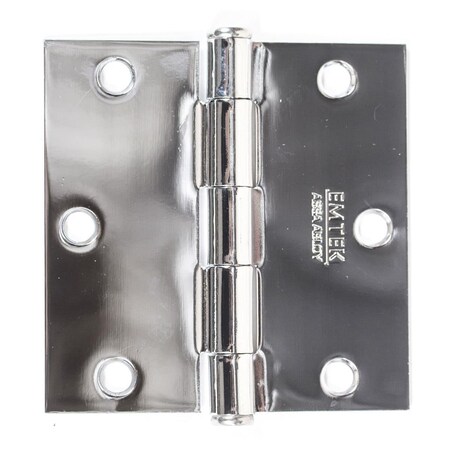 Patioplus 3.5 x 3.5 in. Square Steel Residential Duty Hinges, Bright Chrome, Set of 2 PA2001708